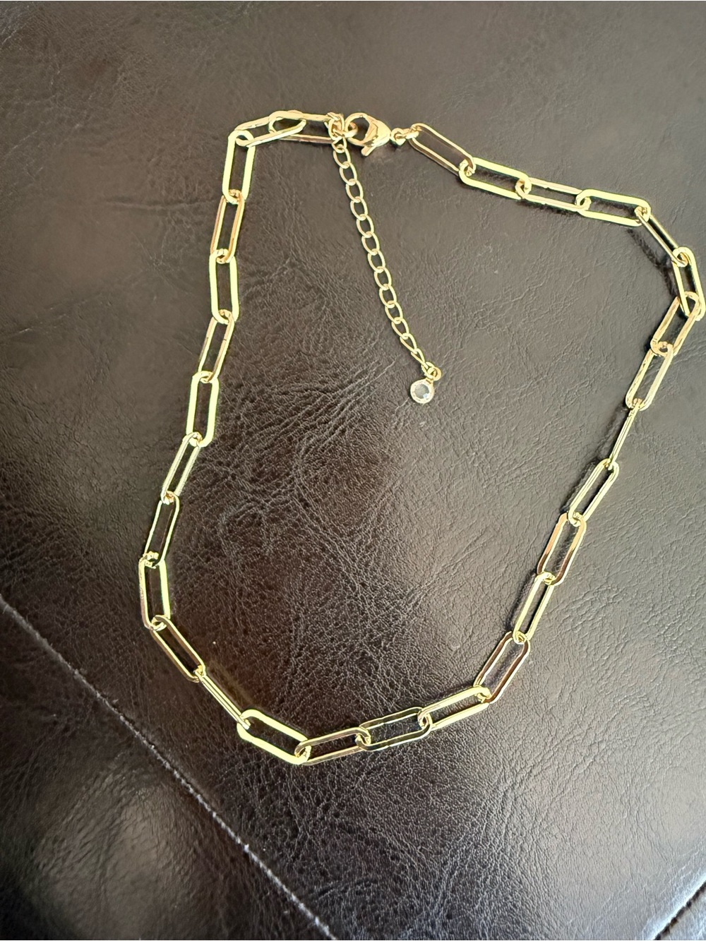 Gold Plated paper clip necklace